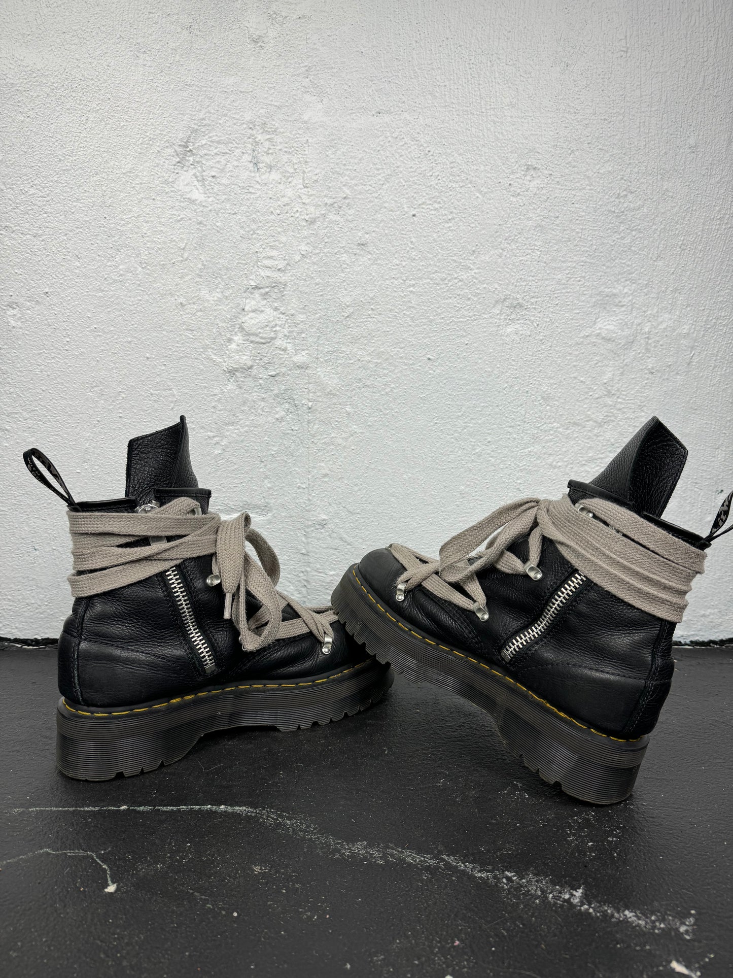 RICK OWENS X DOC MARTENS PENTAGRAM LACE BOOTS