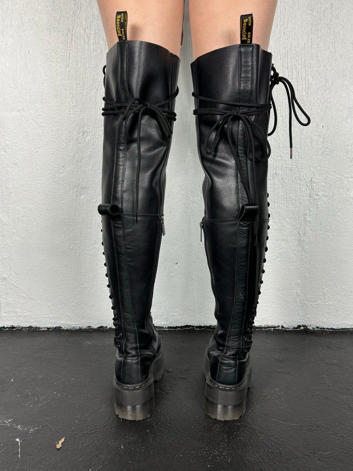 DOC MARTENS THIGH HIGH MULTI-LACE BOOTS